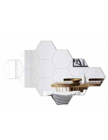 Lustro Dekoracyjne Hexagon 8 sztuk