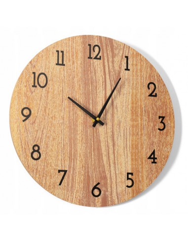 Nowoczesny Zegar Ścienny Brąz Imitacja drewna