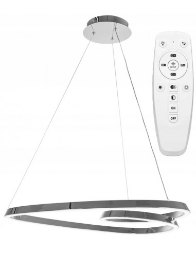 Lampa Sufitowa Wisząca Ring LED APP798-cp Chrom + Pilot
