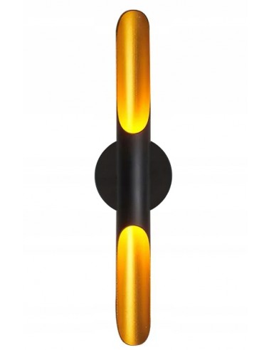 Lampa Ścienna Kinkiet Tuba Czarny/Złoty 60 cm