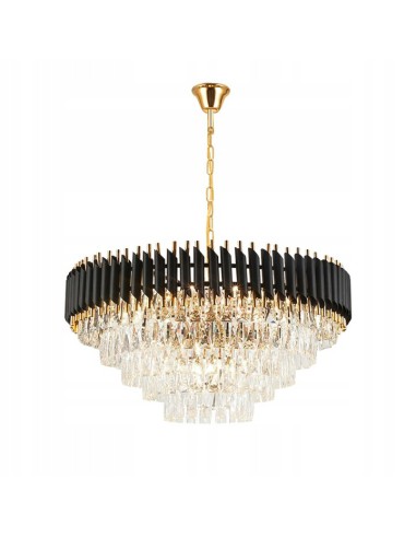 Kryształowa Lampa Sufitowa Gold Black Glamour E14