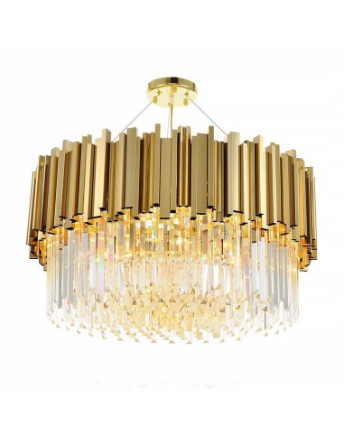 Lampa Sufitowa Plafon Kryształowa   APP601-C Złota