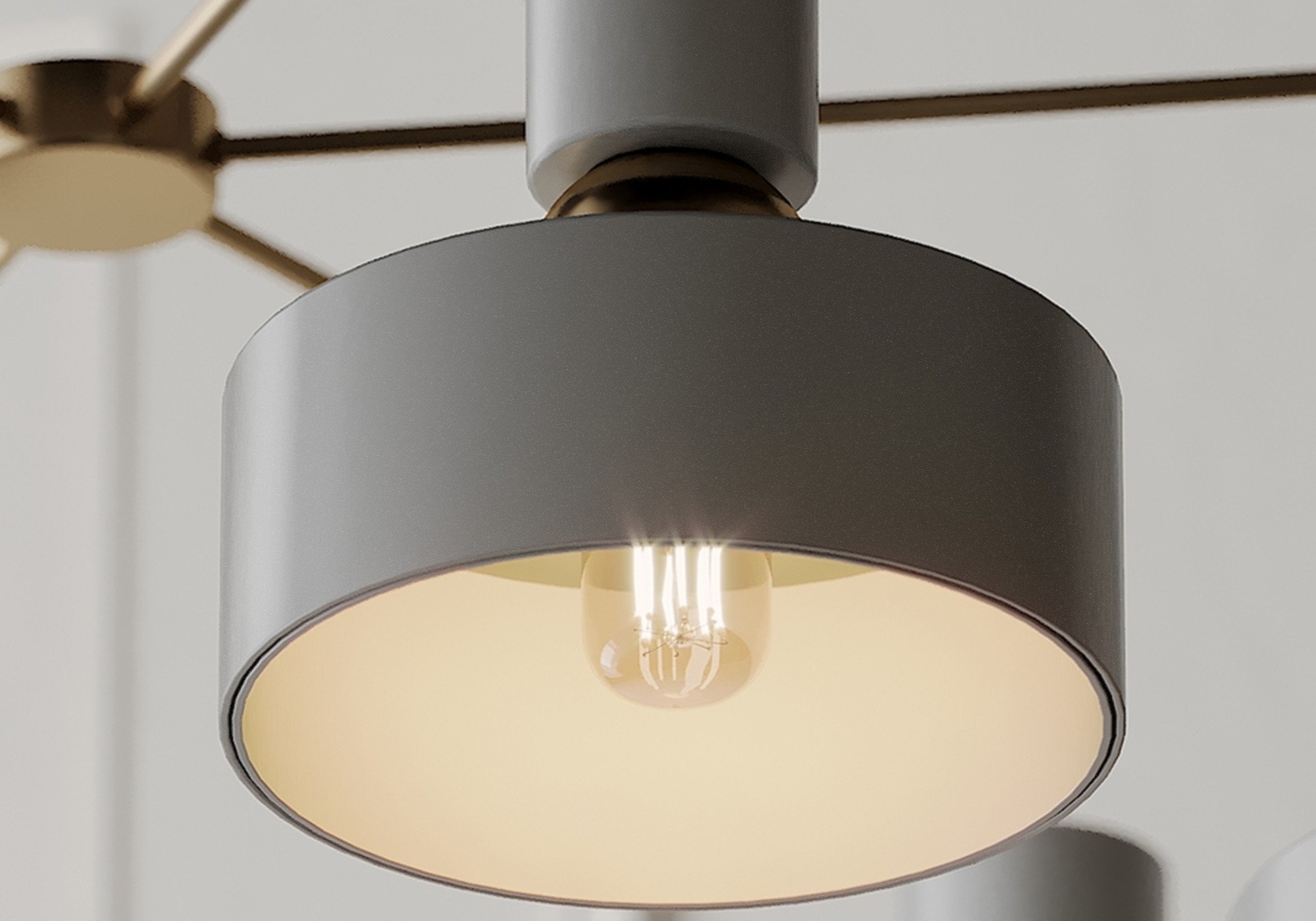 Hängende Deckenlampe mit 6 Lichtpunkten Metall Grau APP661 | eBay