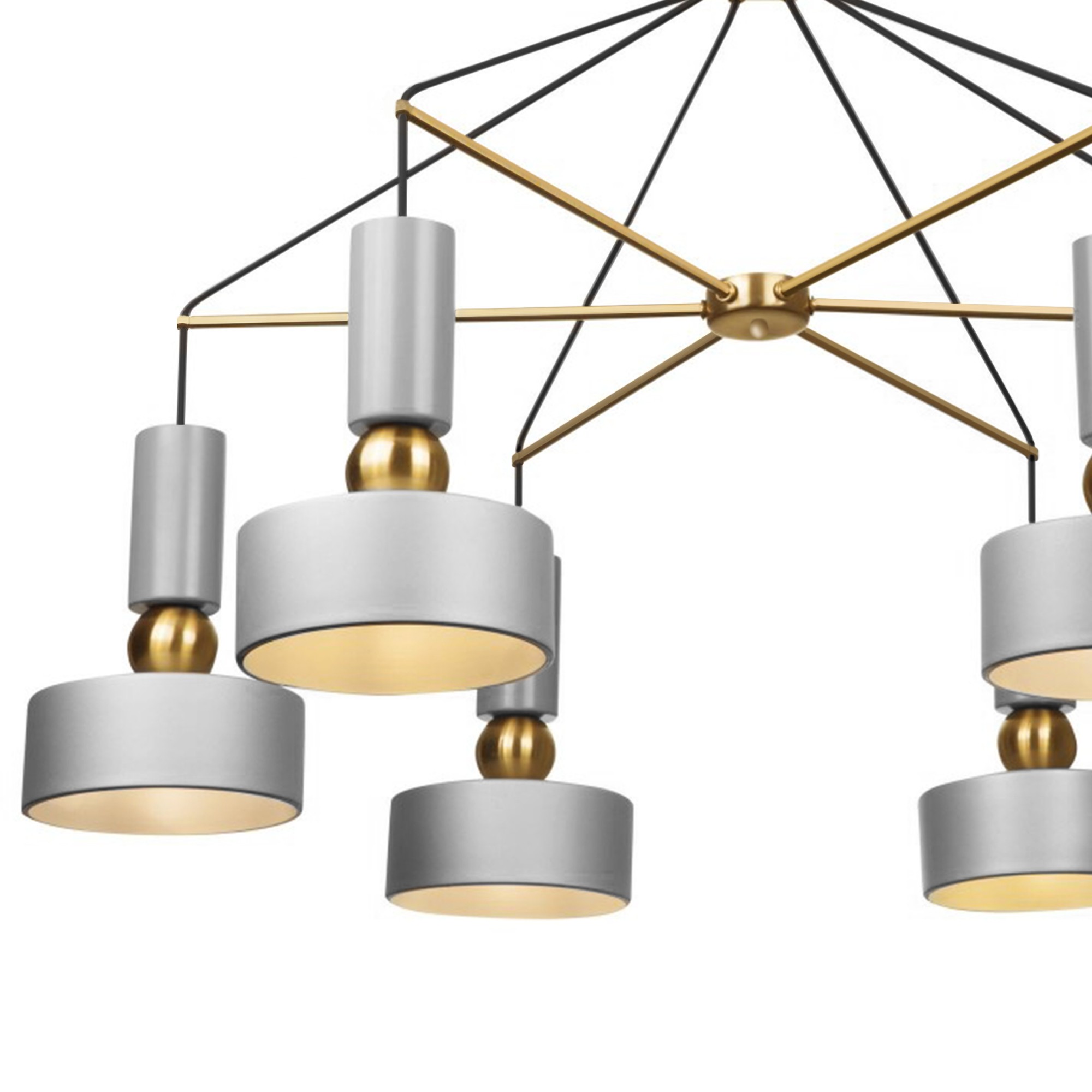 Hängende Deckenlampe mit 6 Lichtpunkten Metall Grau APP661 | eBay